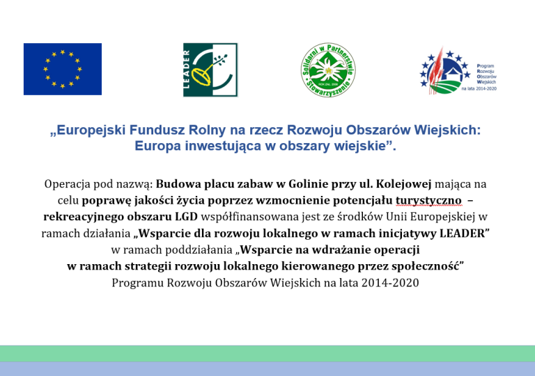 „Budowa placu zabaw w Golinie przy ul. Kolejowej”