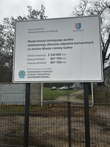 Już od 1 stycznia 2025r. mieszkańcy Gminy Golina będą mogli korzystać ze zmodernizowanego Punktu Selektywnego Zbierania Odpadów Komunalnych – PSZOK!