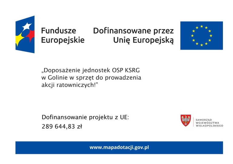 Ochotnicze Straże Pożarne z terenu gminy Golina otrzymały dofinansowanie z funduszy unijnych