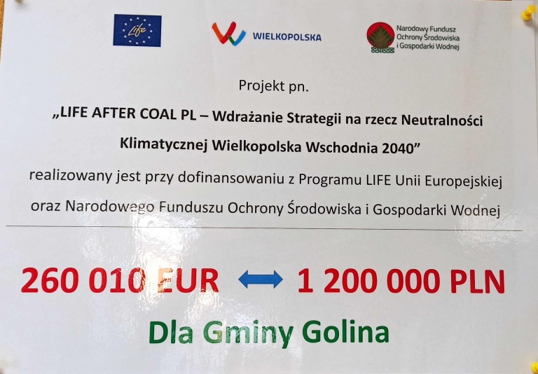 Program LIFE AFTER COAL także w Gminie Golina!