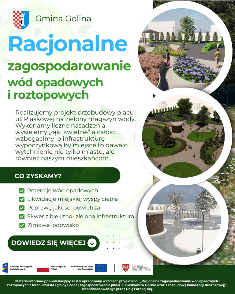 Racjonalne zagospodarowanie wód opadowych i roztopowych z terenu miasta i gminy Golina