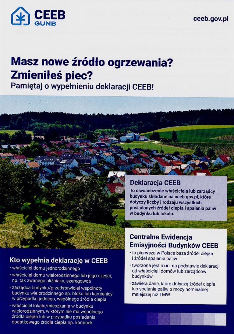 Masz nowe źródło ogrzewania? Zmieniłeś piec? Pamiętaj o wypełnieniu deklaracji CEEB!