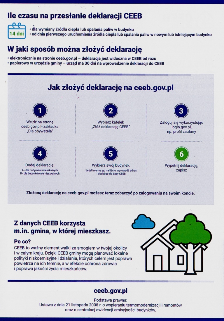 Masz nowe źródło ogrzewania? Zmieniłeś piec? Pamiętaj o wypełnieniu deklaracji CEEB!