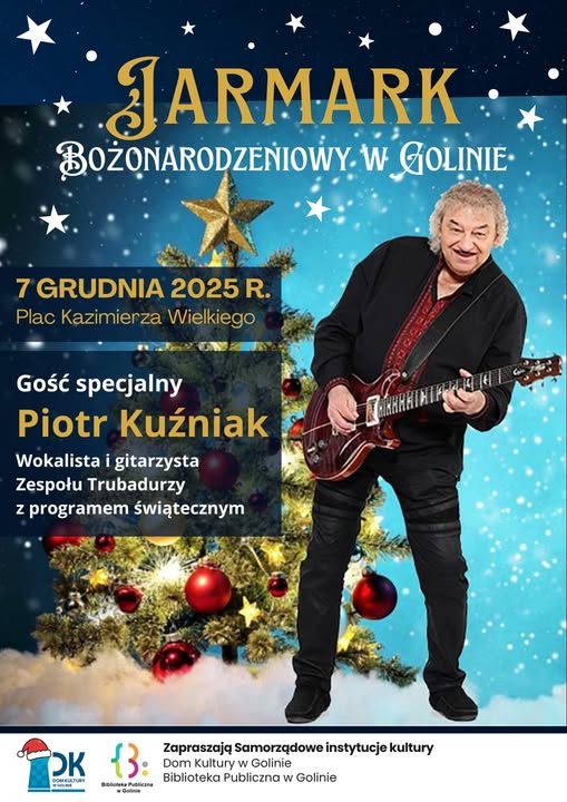 Zapraszamy na Jarmark Bożonarodzeniowy w Golinie, 7 grudnia 2025 r.