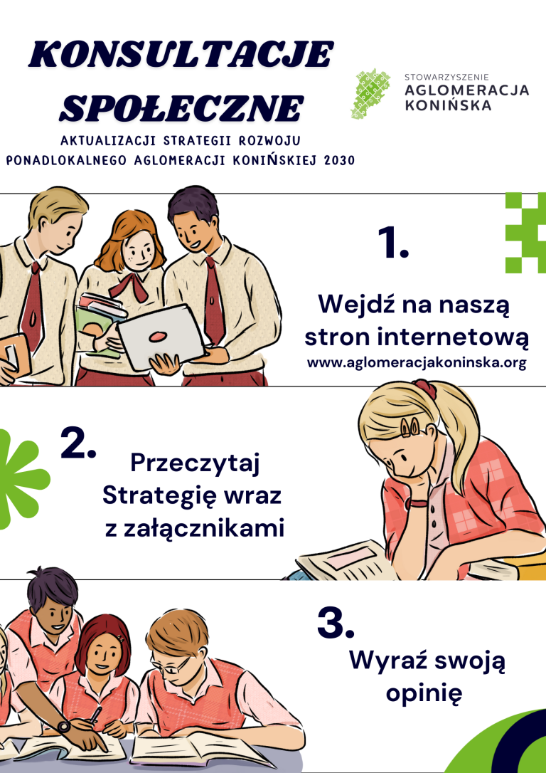 Konsultacje społeczne aktualizacji „Strategii Rozwoju Ponadlokalnego Aglomeracji Konińskiej 2030”