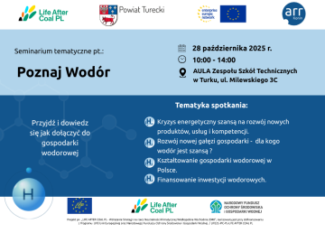 ARR w Koninie zaprasza na spotkanie „Poznaj wodór” – nowe perspektywy dla przedsiębiorców z Wielkopolski Wschodnie 17 listopada 2025 r.