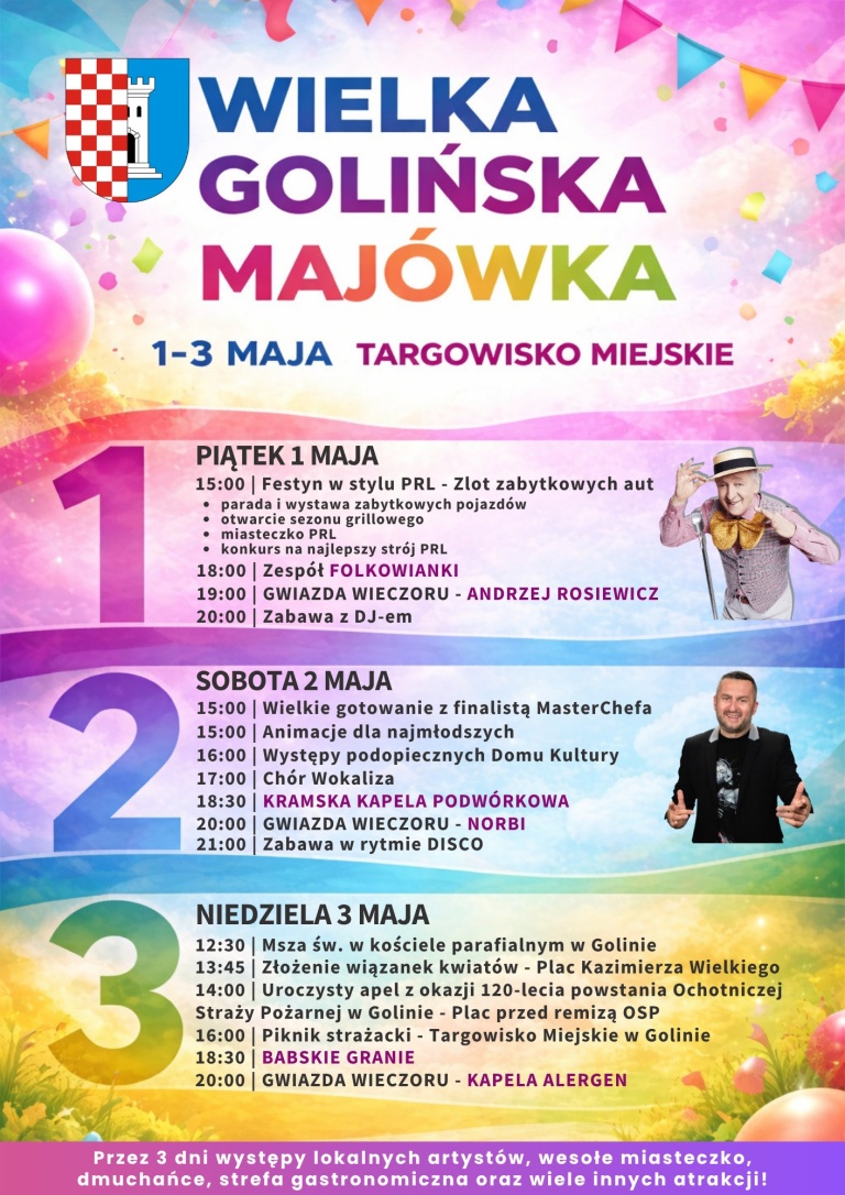 Zapraszamy na Wielką Golińską Majówkę, 1-3 maja 2026 r.