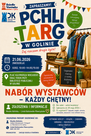 Trwa nabór wystawców na „Pchli Targ w Golinie”!