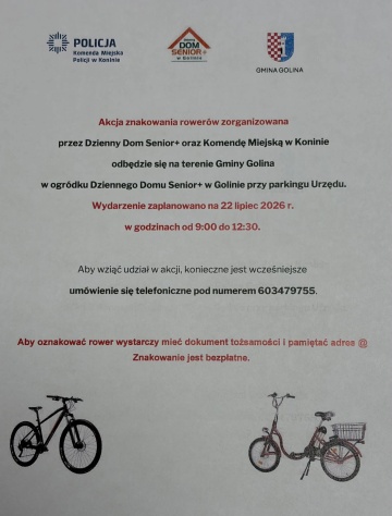 Bezpłatne znakowanie rowerów w Golinie