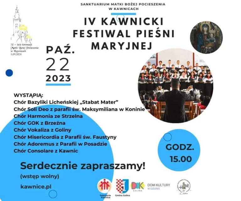 Zapraszamy na IV Kawnicki Festiwal Pieśni Maryjnej