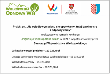 Gmina Golina zrealizowała projekt pn. „Na osiedlowym placu się spotykamy, tutaj bawimy się i odpoczywamy”