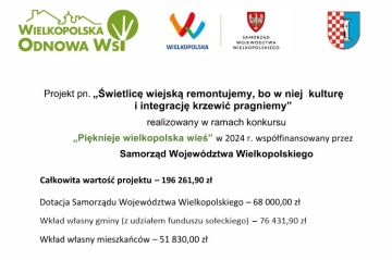 Gmina Golina zrealizowała projekt pn.: „Świetlicę wiejską remontujemy bo w niej kulturę i integrację krzewić pragniemy”