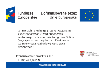 Racjonalne zagospodarowanie wód opadowych i roztopowych z terenu miasta i gminy Golina (zagospodarowanie placu ul. Piaskowa w Golinie wraz z rozbudową kanalizacji deszczowej) FEWP.02.06-IZ.00-0009/24