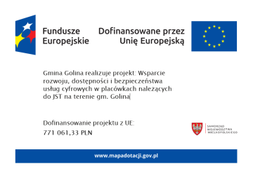 Wsparcie rozwoju, dostępności i bezpieczeństwa usług cyfrowych w placówkach należących do JST na terenie gm. Golina
