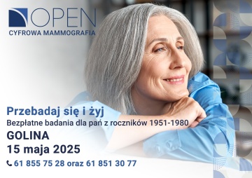 Bezpłatne badania mammograficzne realizowane przez firmę Ośrodek Profilaktyki i Epidemiologii Nowotworów S.A. w Poznaniu.