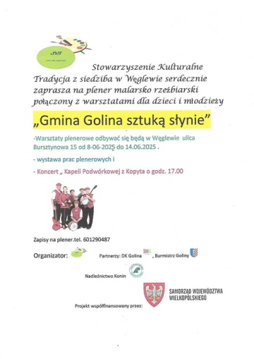 Plener malarsko-rzeźbiarski "Gmina Golina sztuką słynie" 8-14 czerwca 2025 r.