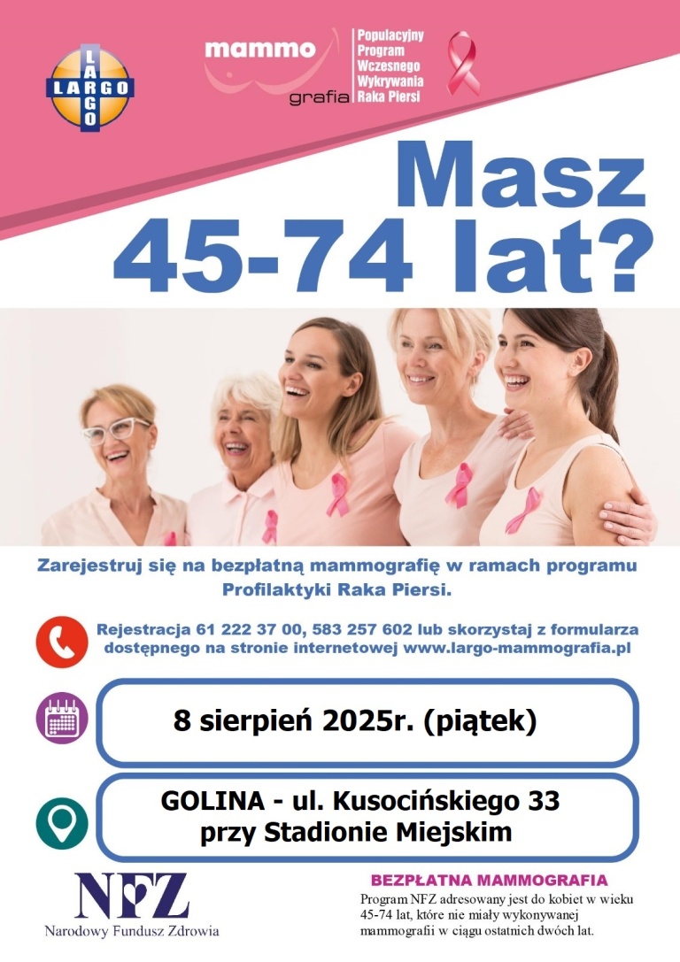 Bezpłatne badania mammograficzne