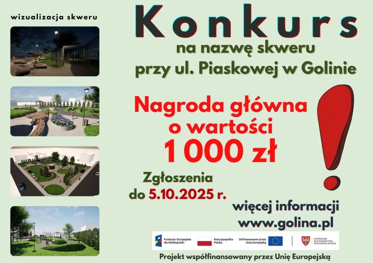 Zapraszamy do udziału w konkursie na nazwę skweru w Golinie